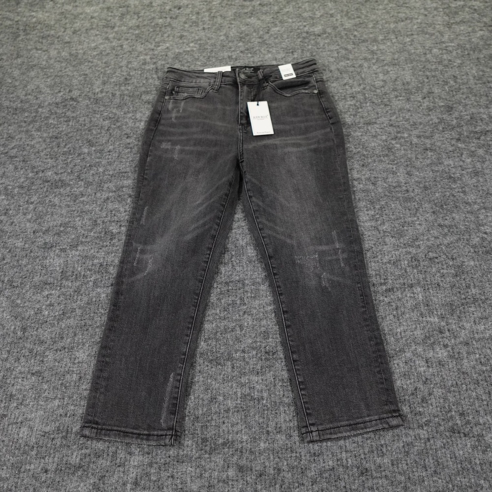 Judy Blue High Waist Skinny‎ Fit Capri Jeans Women's 5/27 Black Gray JB88238